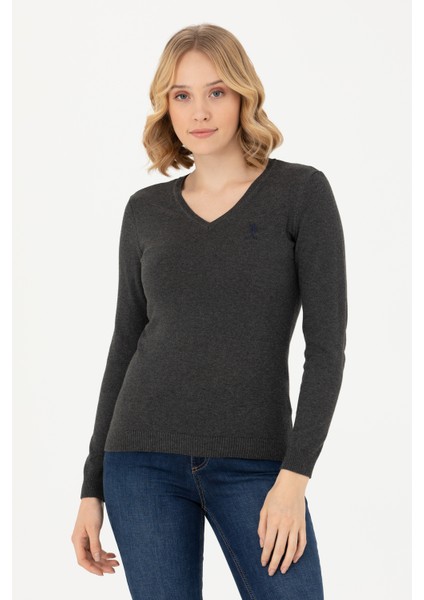 Kadın Antrasit Melanj Triko Kazak 50269014-VR081 modelleri