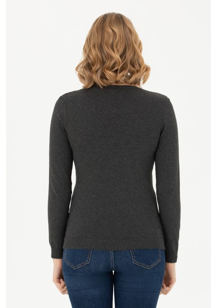 Kadın Antrasit Melanj Triko Kazak 50269014-VR081 indirimleri