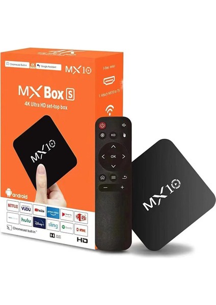 MX10 4K Android Tv Box Medya Oynatıcı Android 13 64G-512G Tv Box Tv Stick Medya Oynatıcı Smart Tv Wifi 2,4G/ 5G