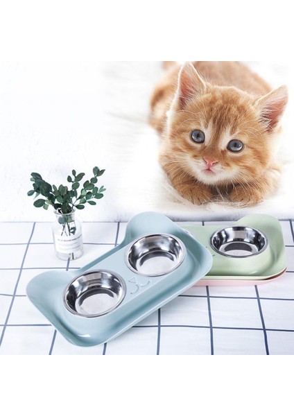 Yeşil Stil Pet Köpek Kedi Paslanmaz Çelik Çift Kase Dökülmez Gıda Su Besleme Tedarik Kedi Tepsisi Oyuncak Yemek Tepsisi Kaymaz Köpek Malzemeleri Sıcak (Yurt Dışından) fiyatları