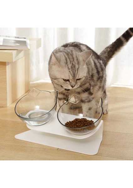 Siyah Beyaz Tarzı Kaymaz Kedi Kaseleri Yükseltilmiş Standlı Çift Pet Kaseler Kediler Için Evcil Hayvan Maması ve Su Kaseleri Köpekler Besleyiciler Yavru Besleme Kasesi Malzemeleri (Yurt Dışından) fiyatları