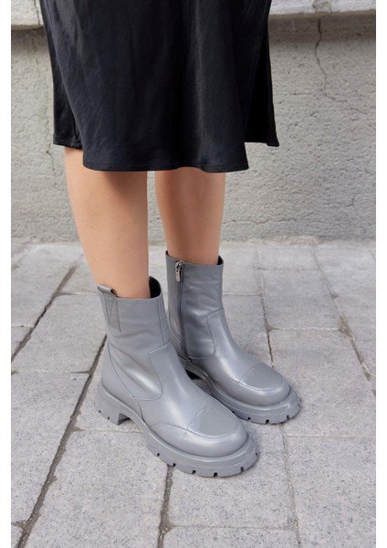 Alba Gri Hakiki Deri Kadın Bot fiyatları