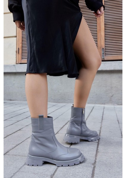 Alba Gri Hakiki Deri Kadın Bot fırsatları