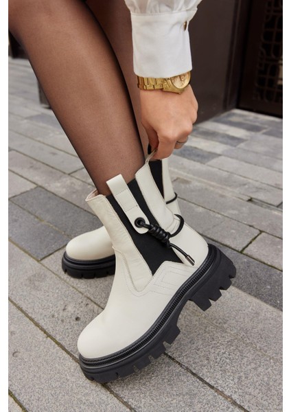 Jolly Bej Hakiki Deri Kalın Tabanlı Kadın Bot indirimleri