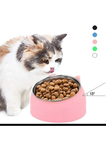 Pembe Tarzı 400 ml Kedi Malzemeleri Kaymaz Kedi Köpek Kase 15 Derece Eğimli Koruma Boyun Köpek Kediler Besleyici Crashworthiness Base Pet Bowl (Yurt Dışından) fiyatları