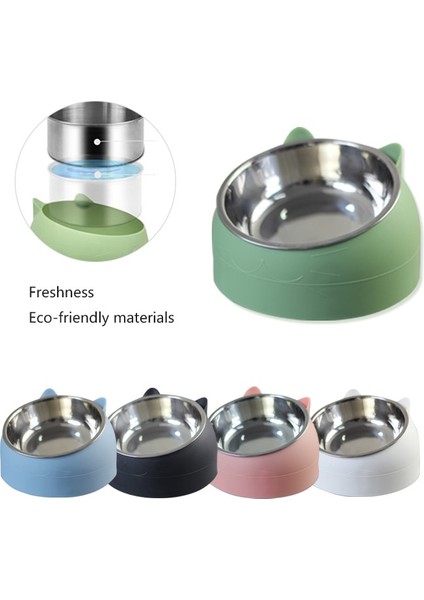Pembe Tarzı 400 ml Kedi Malzemeleri Kaymaz Kedi Köpek Kase 15 Derece Eğimli Koruma Boyun Köpek Kediler Besleyici Crashworthiness Base Pet Bowl (Yurt Dışından) fırsatları
