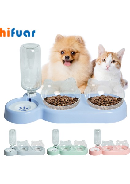 Mor A Stili Pet Kedi Kase 3'ü 1 Arada Otomatik Besleyici Köpek Kedi Maması Kasesi Su Çeşmesi ile Çift Kase Içme Yükseltilmiş Stand Bulaşık Kaseleri Kediler Için (Yurt Dışından) fiyatları