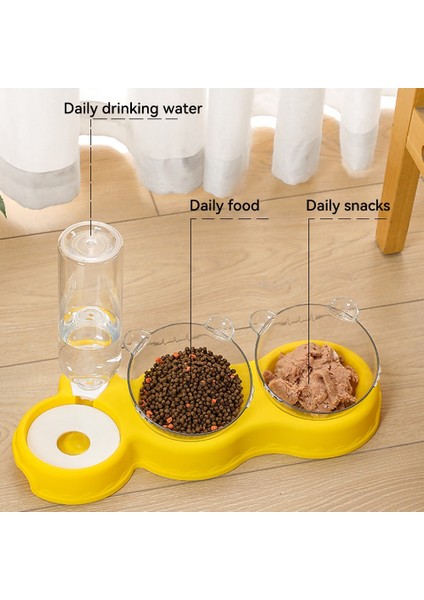 Mor A Stili Pet Kedi Kase 3'ü 1 Arada Otomatik Besleyici Köpek Kedi Maması Kasesi Su Çeşmesi ile Çift Kase Içme Yükseltilmiş Stand Bulaşık Kaseleri Kediler Için (Yurt Dışından) modelleri