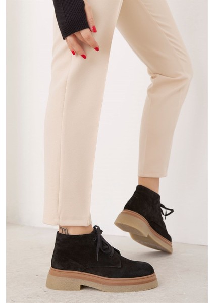 Marcela Siyah Süet Deri Kadın Bot modelleri