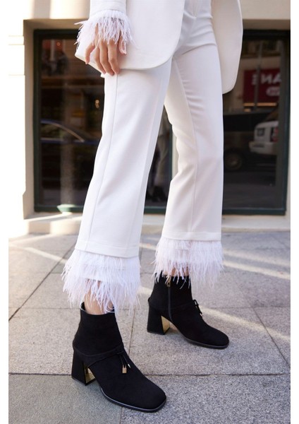 Debora Siyah Süet Kadın Topuklu Bot fırsatları