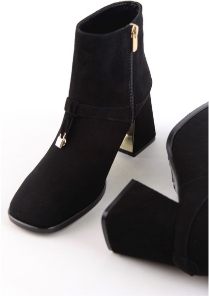 Debora Siyah Süet Kadın Topuklu Bot indirimleri