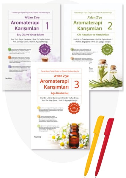 Alfa Kalem + A’dan Z’ye Aromaterapi Karışımları-1-2-3 Kitap Set + Kolektif-L. Ömür Demirezer-Hayy K