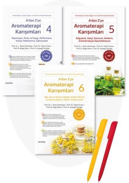 Alfa Kalem + A’dan Z’ye Aromaterapi Karışımları-4-5-6 Kitap Set + Kolektif-L. Ömür Demirezer-Hayy K