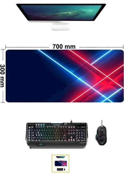 MP703 Oyunculara Özel Premium Kaymaz Desenli Gaming Mouse Pad 300 x 800 x 4 mm