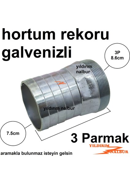 Galvenizli Hortum Rekoru 3p Su Deposu Rekoru 3 Parmak