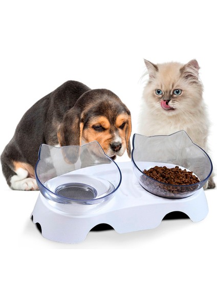 Beyaz Stil Kaymaz Çift Kedi Kase Köpek Kase Yükseltilmiş Standlı Evcil Hayvan Malzemeleri Kedi Su Kasesi Kedi Mama Kaseleri Köpek Besleyici Için (Yurt Dışından) fırsatları
