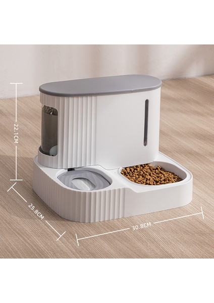 Gri Tarzı Pet Otomatik Besleyici 3l Kedi Maması Kase Köpek Su Sebili Pet Içme Çeşmesi Yavru Su Kasesi Pubby 2-In-1 Besleme Kabı (Yurt Dışından)
