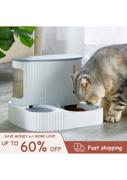 Gri Tarzı Pet Otomatik Besleyici 3l Kedi Maması Kase Köpek Su Sebili Pet Içme Çeşmesi Yavru Su Kasesi Pubby 2-In-1 Besleme Kabı (Yurt Dışından) indirimleri