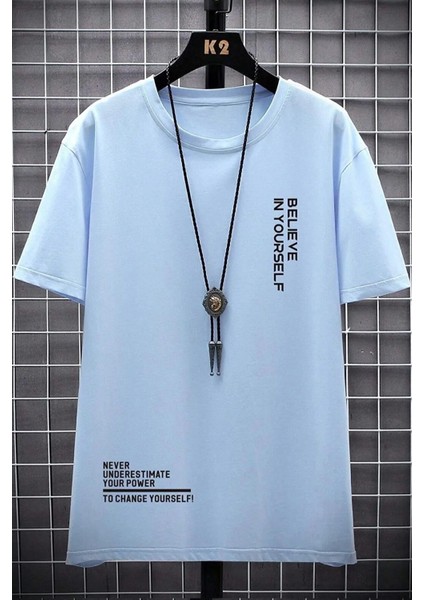 Only Trendwear Erkek Belive In Yourself Baskılı Oversize Tshirt fiyatları