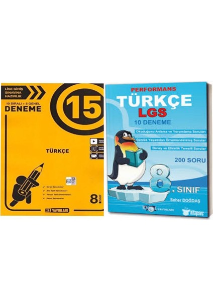 8. Sınıf Türkçe 15'li Deneme ve LGS Türkçe Performans 10'lu Branş Denemeleri