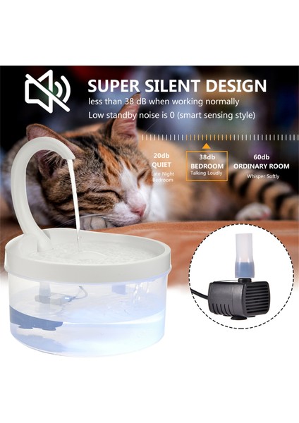 2l Otomatik Kedi Su Çeşmesi LED Elektrikli Sessiz Su Besleyici Köpek Pet Tiryakisi Kase Pet Içme Dispenseri Kedi Köpek Malzemeleri (Yurt Dışından) modelleri
