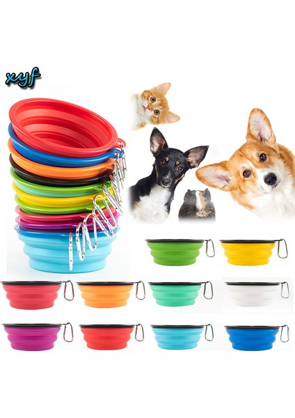 Kırmızı Stil 350 ml L Pet Köpek Büyük Katlanabilir Kedi Katlanır Silikon Kase Açık Seyahat Taşınabilir Köpek Maması Konteyner Besleyici Çanak Su Haznesi (Yurt Dışından) fırsatları