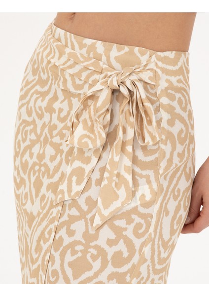 Kadın Bej A Kesim Dokuma Etek 50284025-VR011 indirimleri