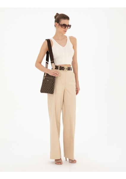 Kadın Bej Yüksek Bel Straight Fit Pantolon 50289786-VR011 modelleri