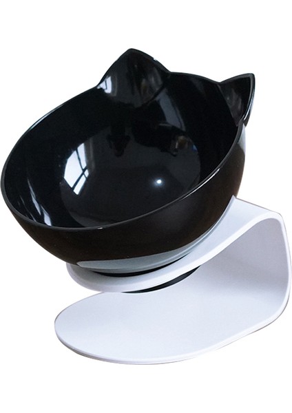 Siyah-1 Tarzı 200ML Paslanmaz Çelik Kedi Kasesi Kaymaz Köpek Tabanı Kedi Maması Içme Suyu Besleyici Eğim Boyun Koruma Tabağı Evcil Hayvan Kasesi ml (Yurt Dışından)