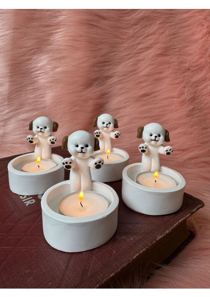 Üşüyen Köpek Dekoratif Tealight Mumluk