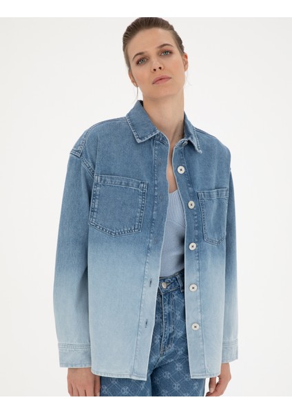 Kadın Mavi Comfort Fit Jean Ceket 50284216-VR036 modelleri
