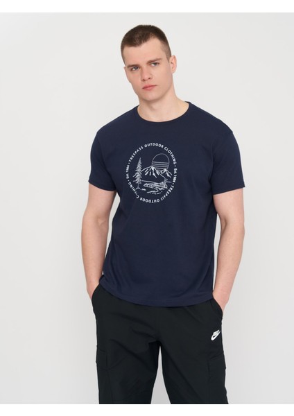 Erkek Glentress - Male Casual Prınted T-Shırt Navy T-Shırt MATOTSTR0059-0021