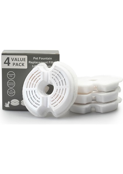 4 Parça Köpük Tarzı Paslanmaz Çelik Kedi Içme Çeşmesi Için 4 Paket Filtreler Karbon Değiştirme Filtreleri ve Köpükleri Su Çeşmesi Evcil Hayvan Malzemeleri (Yurt Dışından) fiyatları