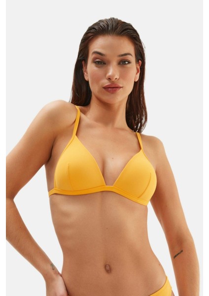 Kadın Hardal Yarı Dolgulu Üçgen Bikini Üst 2501 fiyatları