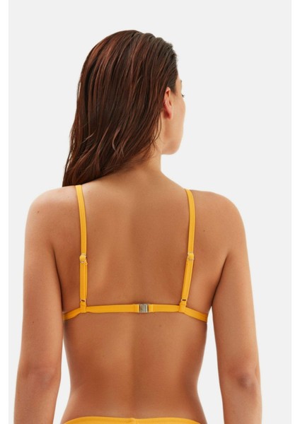 Kadın Hardal Yarı Dolgulu Üçgen Bikini Üst 2501 modelleri