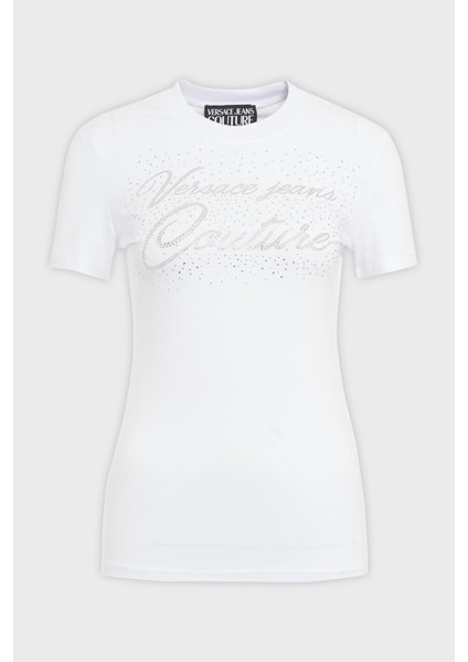 Logolu Pamuklu Bisiklet Yaka Slim Fit T Shirt Kadın T Shirt 76HAH6A8 J0020 003