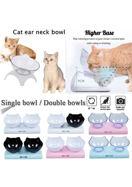 Beyaz Stil Pet Yükseltilmiş Besleme Kabı Kedi Köpek Içme Havzası Kaymaz Düşmeye Karşı Korumalı Servikal Omurga Yavru Kedi Yavrusu Malzemeleri Cuenco Gato (Yurt Dışından) fiyatları