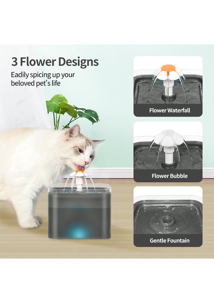 Gri Tarzı Kedi Su Çeşmesi Kase Otomatik Pet Su Besleyici Köpek LED Seviye Göstergesi ile Içme Dağıtıcı Kase Konteyner (Yurt Dışından) fiyatları