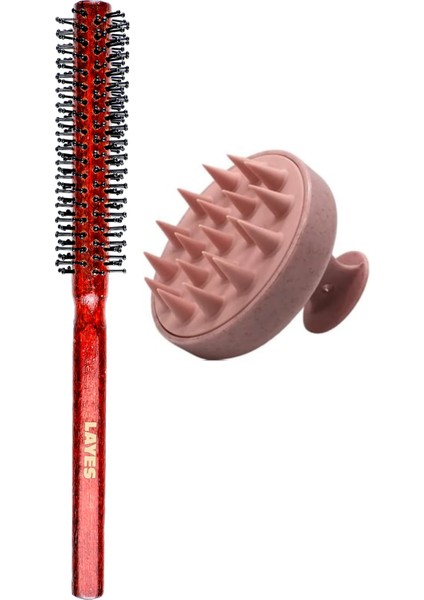 Professional 007 Ince Tarak Erkek Saç Fön Fırçası + Pembe Duş Tarağı