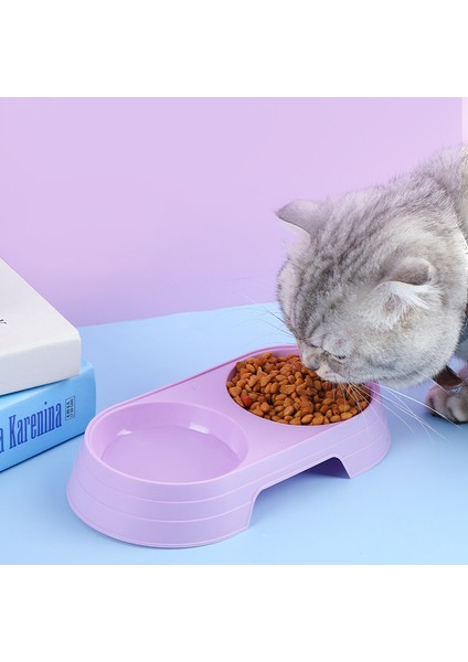 Pembe Stil Macaron Pet Çift Kase Plastik Yavru Köpek Maması Içme Tepsisi Besleyici Kedi Besleme Pet Malzemeleri Aksesuarları Cuenco Para Gatos (Yurt Dışından) modelleri