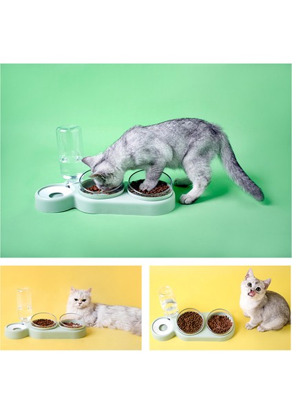 Yeşil Stil 2'si 1 Arada Pet Besleyici Kediler Köpekler Mama Kasesi Su Kaseleri Köpek Kedi Besleyicileri Için Otomatik Su Sebili Evcil Hayvan Ürünleri Içme (Yurt Dışından) fiyatları