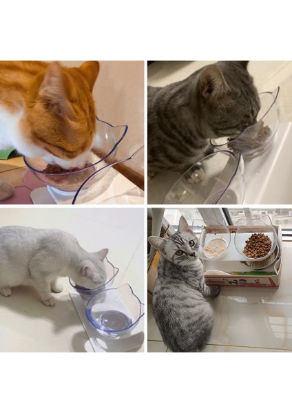 Çift Kase-6 Tarzı Kedi Kaseleri Köpekler Besleyiciler Kedi Besleme Kabı Kediler Için Yükseltilmiş Standlı Çift Kase Kediler Mama Kaseleri Su Kaseleri Evcil Hayvan Malzemeleri (Yurt Dışından) modelleri