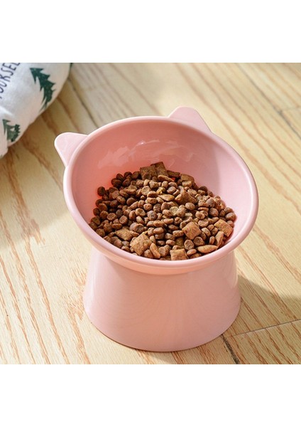Pembe Tarzı Pet Besleme Kasesi 45 ° Boyun Koruyucu Kedi Kase Yüksek Ayak Devrilmeye Karşı Kedi Kase Kedi Köpek Maması Su Kasesi Binaural Pet Besleme Fincan (Yurt Dışından) modelleri