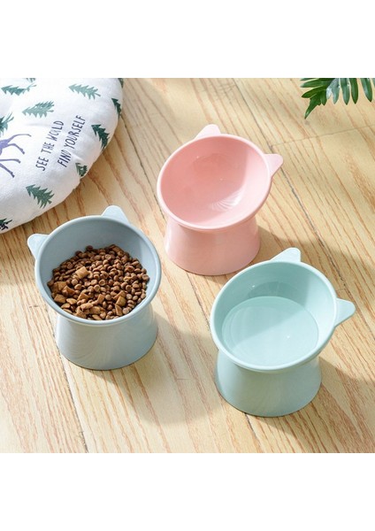 Pembe Tarzı Pet Besleme Kasesi 45 ° Boyun Koruyucu Kedi Kase Yüksek Ayak Devrilmeye Karşı Kedi Kase Kedi Köpek Maması Su Kasesi Binaural Pet Besleme Fincan (Yurt Dışından) indirimleri