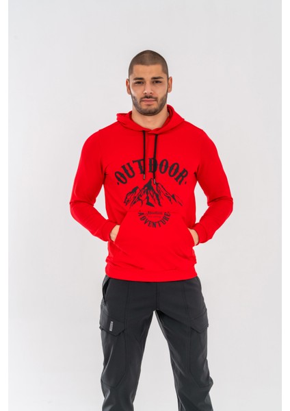 Sweatshırt Kapşonlu - 904 - B11 - Kırmızı