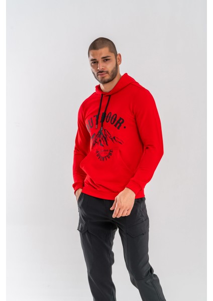 Sweatshırt Kapşonlu - 904 - B11 - Kırmızı