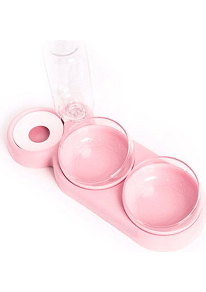 Pembe Tarzı Pet Kedi Mama Kasesi Su Sebili ile Otomatik Besleyici Köpek Kedi Çift Kase Içme Yükseltilmiş Stand Bulaşık Kaseleri Kediler Için (Yurt Dışından)