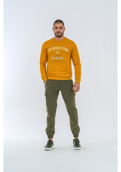 Sweatshırt Basıc - 902 - B03 - Hardal