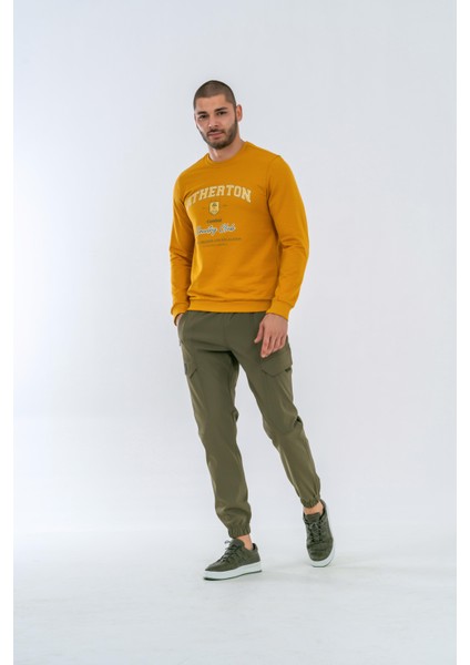 Sweatshırt Basıc - 902 - B03 - Hardal