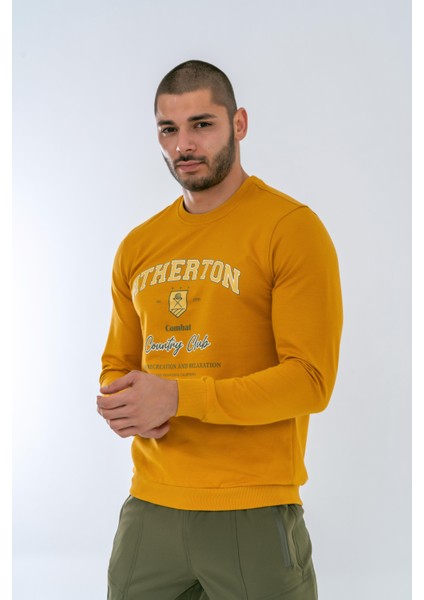 Sweatshırt Basıc - 902 - B03 - Hardal